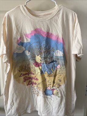 Winnie the Pooh 'Living the Simple Life' Kids T-Shirt - Cream with Pastel Print